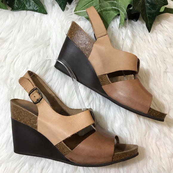 Pedro Iniesta Brown sling back Leather Cork Wedge - Picture 4 of 8